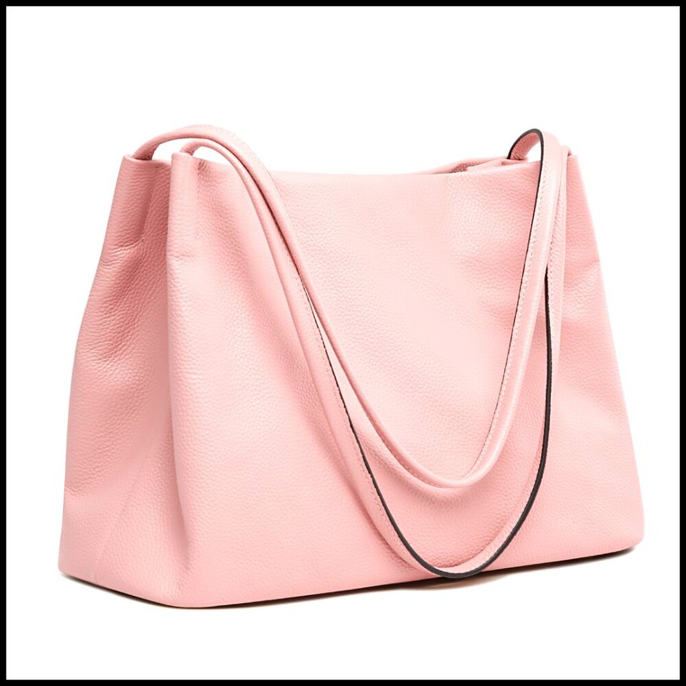 Medium Leather Hobo Tote with Magnetic Closure, Spacious 5-Pocket Shoulder Bag